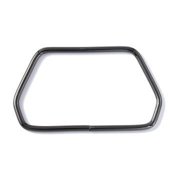 Iron Bag Handles, Trapezoidal Hexagon, for Purse Making Accessories, Gunmetal, 6.5x11.4x0.5cm, Inner Diameter: 5.8x10.5cm