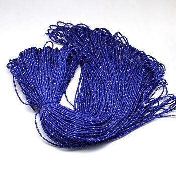 Polyester & Spandex Cord Ropes, 1 Inner Core, Blue, 2mm, about 109.36 yards(100m)/bundle