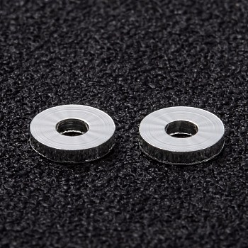Brass Spacer Beads, Long-Lasting Plated, Flat Round, 925 Sterling Silver Plated, 5x1mm, Hole: 1.5mm