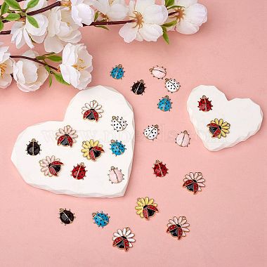 32Pcs 8 Style Alloy Enamel Pendants(ENAM-SZ0002-81)-4