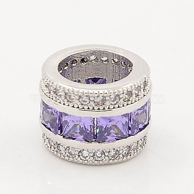 Medium Purple CZ Jewelry Findings Brass Micro Pave Cubic Zirconia Beads(X-ZIRC-M015-25P-NR)-2