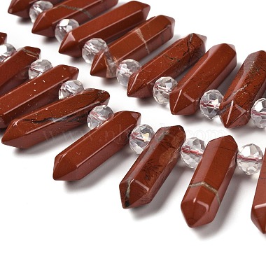 Natural Red Jasper Double Terminated Point Beads Strands(G-H069-A01-01)-3