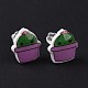 Acrylic Cute Plants Stud Earrings with Plastic Pins for Women(EJEW-F293-01D)-3