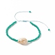 3Pcs 3 Style Natural Shell & Glass Braided Bead Bracelets Set(BJEW-B065-07A)-4