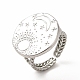 304 Stainless Steel Sun & Moon Planet Open Cuff Ring for Women(X-RJEW-B027-20P)-1