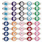 40Pcs 10 Colors PVD Vacuum Plating 304 Stainless Steel Enamel Links/Connectors, Flat Round with Evil Eye, Mixed Color, 9.5x6x3.5mm, Hole: 1.2mm, 4pcs/color(STAS-SZ0001-50)