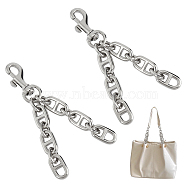 Alloy Mariner Link Chain Purse Strap Extenders, with Swivel Eye Bolt Snap Hooks, Platinum, 12cm(DIY-WH0449-55P)
