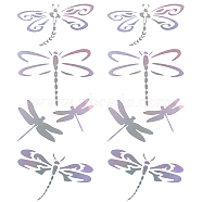 8Pcs 4 Styles PET Self-Adhesive Stickers, for Party Decorative Presents, Dragonfly, Colorful, 55~82x77~104x0.3mm, 2pcs/style(STIC-GF0001-24C)