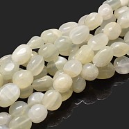 Nuggets Natural White Moonstone Beads Strands, Tumbled Stone, 9~12x8~13x5~7mm, Hole: 1mm, about 15.3 inch~15.7 inch(G-J336-11)