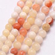 Natural Honey Jade Beads Strands, Round, 3~3.5mm, Hole: 0.7mm, about 115~125pcs/strand, 16 inch(G-K146-56-3mm)