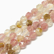 Tigerskin Glass Beads Strands, Faceted, Round, 6~6.5x5.5~6x5.5~6mm, Hole: 1mm, about 61pcs/14.7 inch(G-S300-82-6mm)