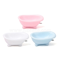 Opaque Resin Pendants, Bathtub Charm,  with Platinum Iron Loop, Mixed Color, 37.5~38.5x20.5~21x15.5~16mm, Hole: 2mm(FIND-K031-02A)