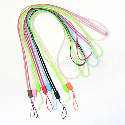 Rubber Lanyard Straps, with Plastic Findings, Mixed Color, 15.3 inches(X-MOBA-R001-M)