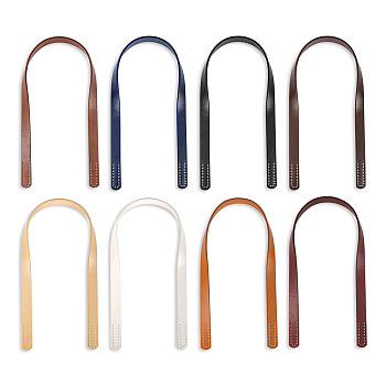 8Pcs 8 Colors PU Imitation Leather Bag Straps, Sew on Slim Bag Handle, with Hole, Purse Sewing Accessories, Mixed Color, 59.6x1.8x0.3cm, Hole: 1.5mm, 1pc/color