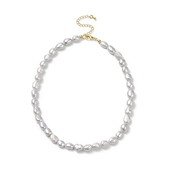 Natural Pearl Beaded Necklaces for Women, Silver, 15.28 inch(38.8cm)