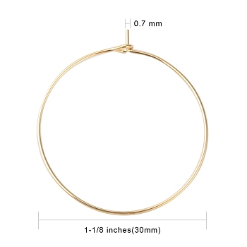 316 Surgical Stainless Steel Wine Glass Charms Rings, Hoop Earring Findings, DIY Material for Basketball Wives Hoop Earrings, Real 18k Gold Plated, 35x30x0.7mm, 21 Gauge