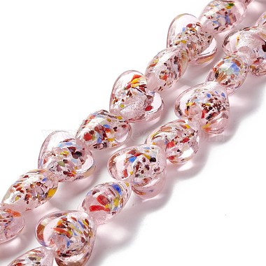 Misty Rose Heart Lampwork Beads