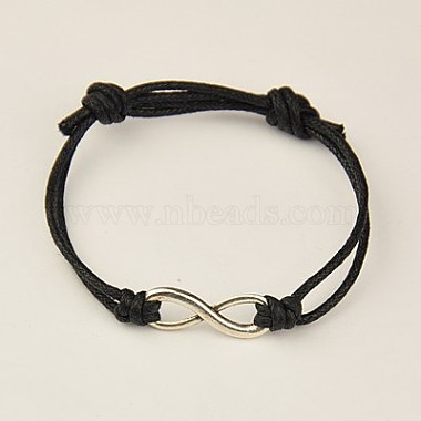 Black Wax Cord+Alloy Bracelets