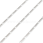 304 Stainless Steel Twisted Chains Curb Chains, with Spool, Soldered, Stainless Steel Color, 2x5x1mm, 25m(CHS-B009-01C-P)