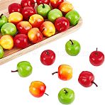 30Pcs 3 Colors Mini Foam Imitation Apples, Artificial Fruit, for Dollhouse Accessories Pretending Prop Decorations, Mixed Color, 38~43x34~35mm, 10pcs/color(DJEW-CA0001-26)