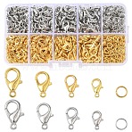 Zinc Alloy Lobster Claw Clasps, Parrot Trigger Clasps, Cadmium Free & Lead Free, with Iron Open Jump Rings, Jewelry Making Finding, Mixed Color, 10~16x6~8mm, Hole: 1~2mm(DIY-YW0017-19)