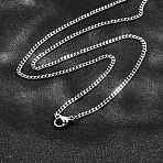 Non-Tarnish 304 Stainless Steel Curb Chain Necklaces, with Lobster Claw Clasp, Stainless Steel Color, 19.68 inch(50cm)(NJEW-L162-01B-P)