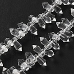 Transparent Glass Beads Strands, Bullet, Clear, 9x4mm, Hole: 0.9mm, about 100pcs/strand, 14.17''(36cm)(GLAA-WH0039-48A)