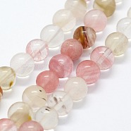Tigerskin Glass Beads Strands, Round, 4mm, Hole: 0.6mm, about 95pcs/strand,  14.76 inch(37.5cm)(G-I199-16-4mm)