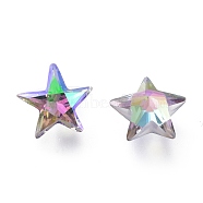 Cubic Zirconia Pointed Back Cabochons, Faceted Star, Ghost Light, 10x10.5x6mm(ZIRC-H108-01B-001GL)