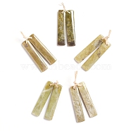 Natural Peridot Pendants, for Jewelry Making, Rectangle, 48~48.5x10~10.5x4~4.5mm, Hole: 1mm(G-G827-05D)