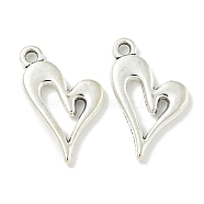 Tibetan Style Alloy Pendants, Lead Free & Cadmium Free, Heart, Antique Silver, 21x18x1.5mm, Hole: 2mm(TIBE-I026-5997AS)