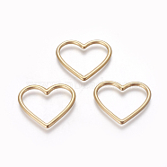 304 Stainless Steel Linking Rings, Heart, Golden, 23.5x28x2mm, Hole: 16x24mm(STAS-I101-50G)