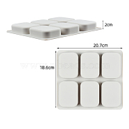 DIY Soap Silicone Molds, for Handmade Soap Making, 6 Cavities, Rectangle, Mixed Color, 207x186x20mm(SOAP-PW0001-021I)