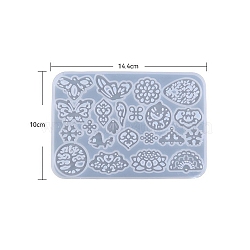 Pendants DIY Food Grade Silicone Mold, Resin Casting Molds, for UV Resin, Epoxy Resin Craft Making, Butterfly, 144x100mm(PW-WG92337-02)