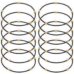 12Pcs Spring Bracelets Set, Minimalist Steel French Wire/Gimp Wire Stretch Bracelets for Stackable Wearing, Electrophoresis Black, Inner Diameter: 2-1/4 inch(5.85cm)(BJEW-BC0001-13EB)