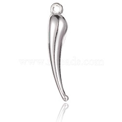 CCB Plastic Pendants, Pepper, Silver Color Plated, 43x10x9mm, Hole: 2mm(CCB-J028-29S)