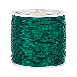 Elite 1 Roll Round Waxed Polyester Cords, Twisted Cord, Green, 0.5mm, about 115.92 yards(106m)/roll(YC-PH0002-44D)