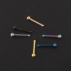 304 Stainless Steel Round Ball Nose Bone Rings, Stainless Steel Color, 7mm, Pin: 0.8mm, Head: 2mm(WG2C4E4-01)