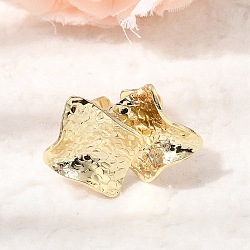 Brass Cuff Open Rings for Women, Golden, 3mm, Inner Diameter: 17mm(RJEW-F215-06G)