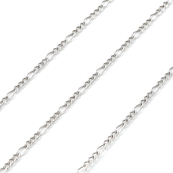 304 Stainless Steel Twisted Chains Curb Chains, with Spool, Soldered, Stainless Steel Color, 2x5x1mm, 25m