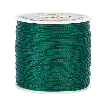 Elite 1 Roll Round Waxed Polyester Cords, Twisted Cord, Green, 0.5mm, about 115.92 yards(106m)/roll