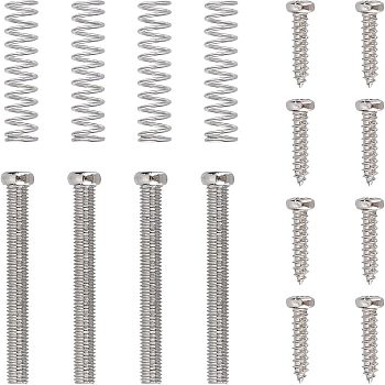 Electric Guitar Accessories Kit, including Iron & Alloy Humbucker Pickup Height Screws, Humbucker Pickup Ring, Pickup Surround Frame Mounting Screws, Golden, 12~21x3.5~4.5mm, 16pcs/set