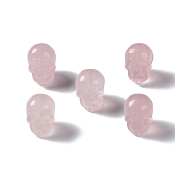 Natural Rose Quartz Beads, Skull, 13x10x11.5mm, Hole: 1mm