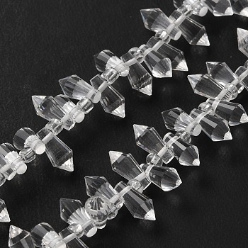 Transparent Glass Beads Strands, Bullet, Clear, 9x4mm, Hole: 0.9mm, about 100pcs/strand, 14.17''(36cm)