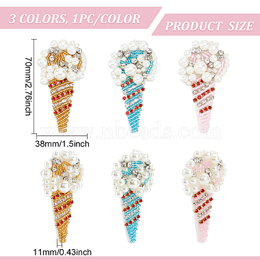 3Pcs 3 Colors Ice Cream Pattern Felt Ornament Accessories(DIY-FG0003-94)-2