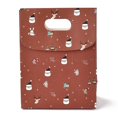 Christmas Themed Pattern Rectangle Kraft Paper Flip Bags(CARB-L008-02S-01)-2