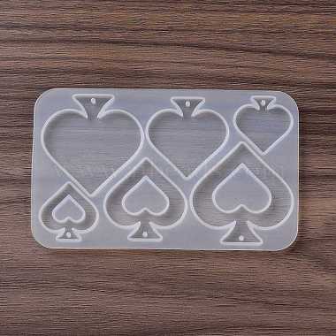 bricolage thème de carte à jouer pendentifs moules en silicone(X-DIY-C076-01B)-2