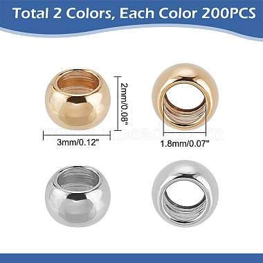 unicraftale 400pcs 2 styles 304 perles intercalaires en acier inoxydable(STAS-UN0039-11)-2