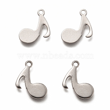 Stainless Steel Color Musical Note 304 Stainless Steel Charms