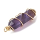 3Pcs 3 Styles Natural Amethyst Copper Wire Wrapped Pointed Pendants(PALLOY-JF02460-02)-4
